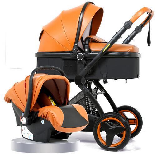 Bellec 3-in-1 stroller high landscape baby carriage basket can sit reclining folding two-way shock baby stroller