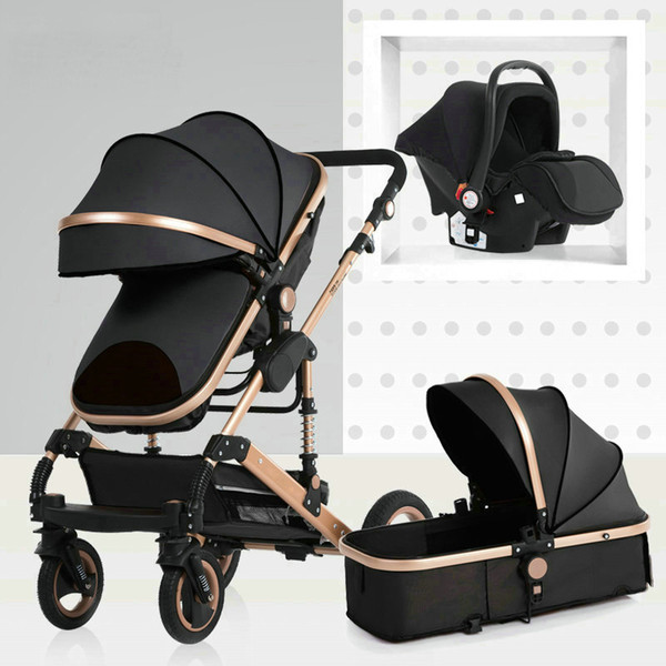 Baby carriage high landscape can sit and fold two-way four-wheel absorber winter trolley stroller baby stroller 3 in 1