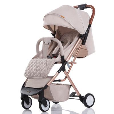 Baby stroller is ultra-light easy to fold on the plane can sit on the reclining convenient one-handed Closed cart