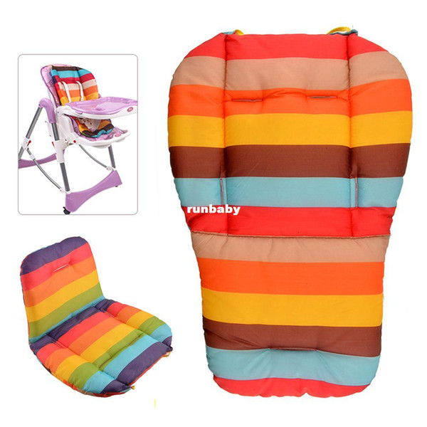 2015 New Waterproof Soft Baby Stroller Cushion Rainbow Striped Car Seat Double Side Baby Support Hot