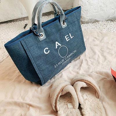 2019 Luxury Famous Designer Large Pocket 38*30cm Casual Tote Women's Handbag Shoulder Handbags Canvas Leather Capacity Bags Women 052304