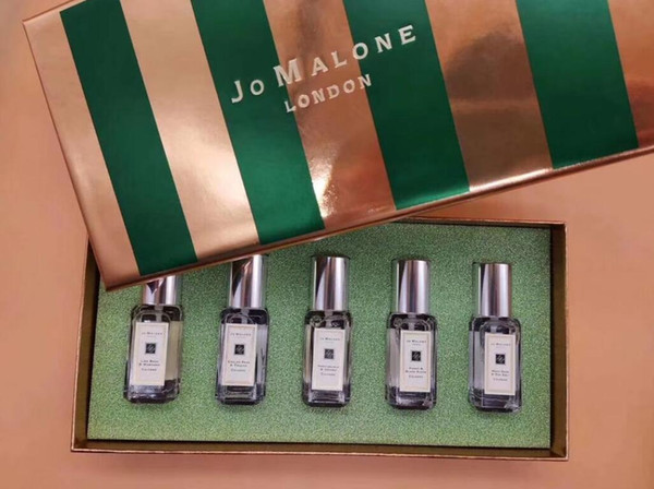 Popular Womens 9ml*5 Perfume Candy green 5 fragrances Incense Lasting Deodorant Eau De Scent Spray Christmas Gift Free Shipping