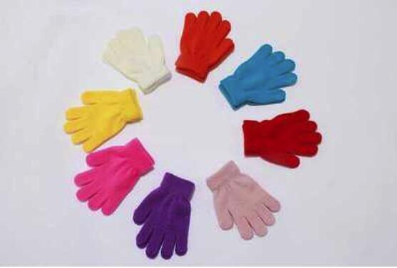 Winter Cute Boys Girls Gloves Solid Color Finger Point Stretch Knit Mittens kids gloves knitting warm glove children boys Girls Mittens