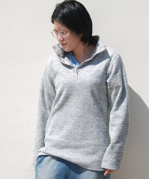 Wholesale Women Thin Pullover Blanks Gray Bonded Polar Fleece Fabric Sweatshirt Ladies 1/4 Zipper Khaki Sherpa Pullover DOM-1081409