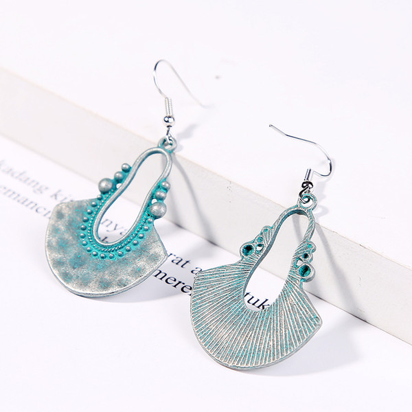 Bohemian Turquoise Earrings DOMIL Alloy Hook Earrings Ladies Jeweries And Fashion Pendant Earrings DOM-108