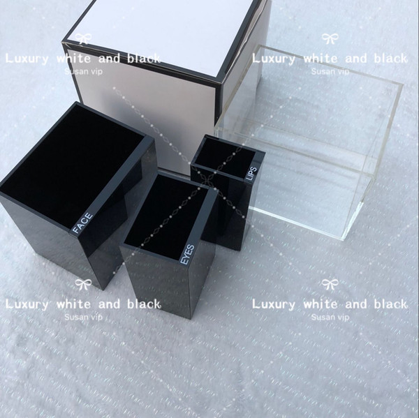 Classic Famous brand high-grade acrylic toiletry compose 3 grid storage box fashion cosmetic case tool Multifunction storage VIP gift