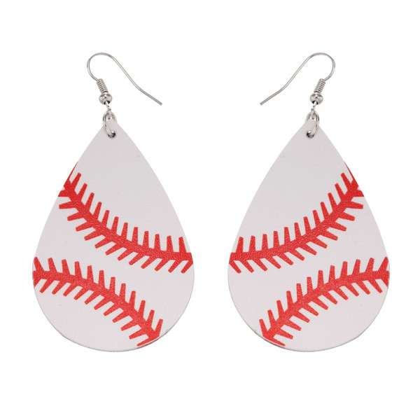 PU Leather Fashion Earrings 2020 Sports Tear Drop Earrings Baseball Softball Earrings Ladies Jeweries And Earing DOM-1081523