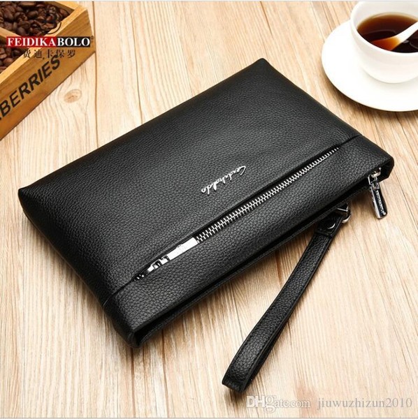 Fall and Winter 2019 New Men's Business Leisure Handbag Large Capacity Multi-Card Wallet Black and Brown Welcome to Order