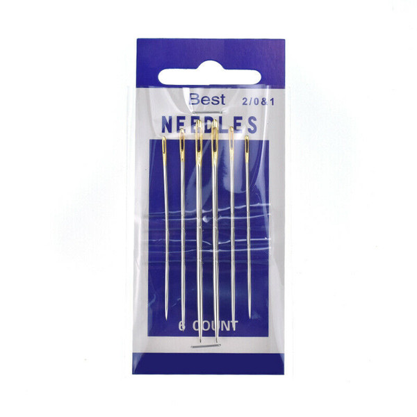 6pcs Gold Eye Needles Pins Bodkin Leather Sewing Stitcher Thread Harness Craft For Making Bags