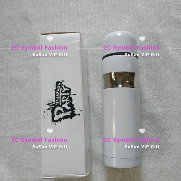 new Fashionable C pure white design stainless steel vacuum cup bullet train double-deck vacuum cups VIP
