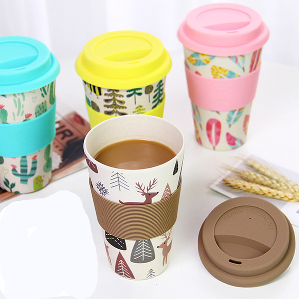 Free postage, wholesale new bamboo powder fiber green coffee mug European and American creative coffee cup FDA food grade