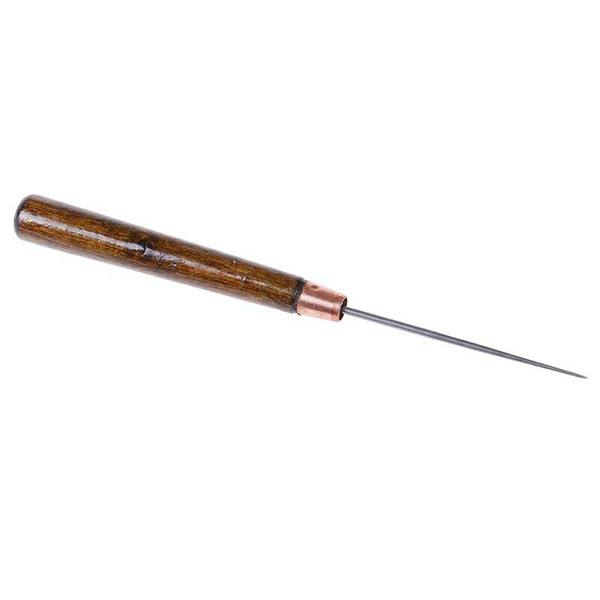 20pcs Wood Handle Drillable Awl Round Solid Tool Leather Craft Stitching Needles For Making Bags