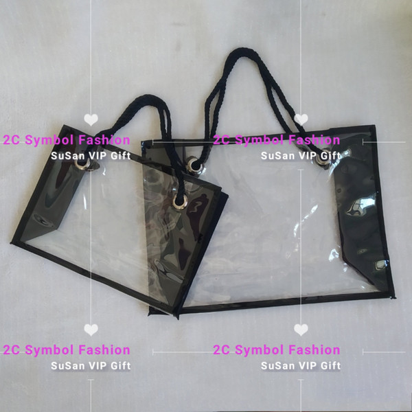 2 bags/sets~ smart transparent fashion handbags classic makeup bag organizers classic receiving bag VIP gifts