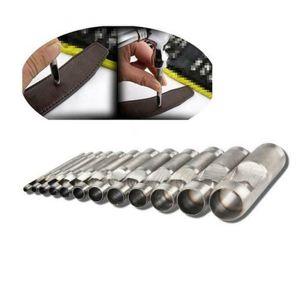10Pcs/Set Punch Hollow Hole 1-10mm Puncher Belt Leather Craft Tools Handwork For Making Bags
