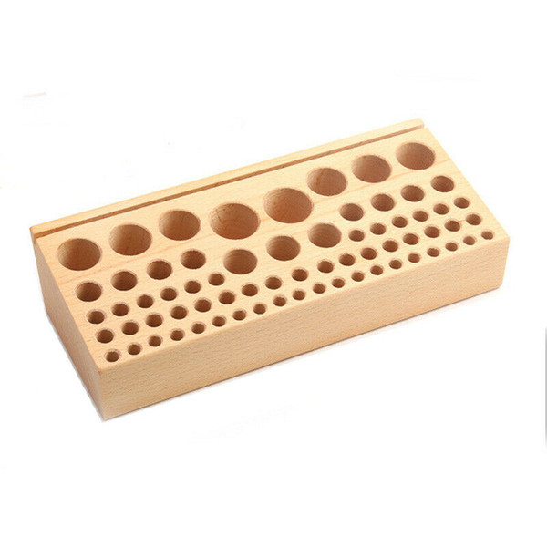 68 Holes Leather Craftool Wood Tool Storagetable Beech Rack Leather Holder DIY For Making Bags