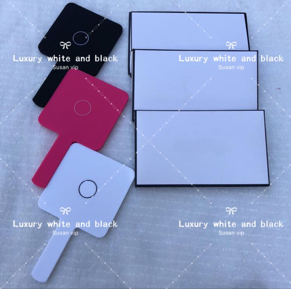 Fashion brand acrylic cosmetic portable mirror with gift box beauty makeup tool toiletry luxury classic mirror boutique VIP Xmas gift