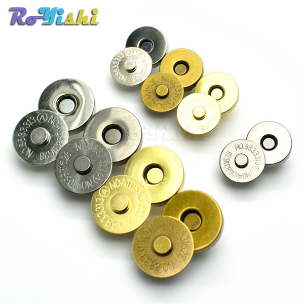 10pcs/lot Magnetic Snap Fasteners Clasps Buttons Handbag Purse Wallet Craft Bags Parts Accessories 14mm 18mm