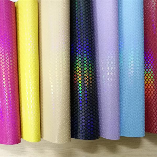 7.6*12inch 10pcs/set print hologram synthetic leather fabric vinyl 38