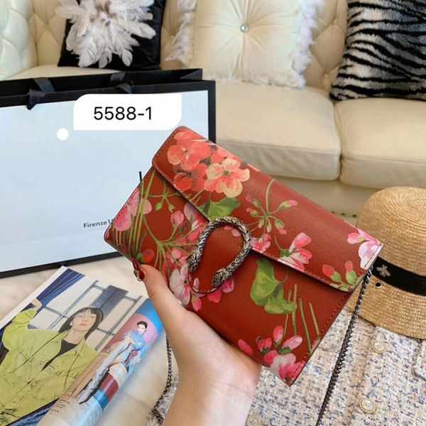2019 luxury famous street designer Handbags Geranium backpacks handbag Sac à main flower tote chain bags purses womens lady crossbody 051201