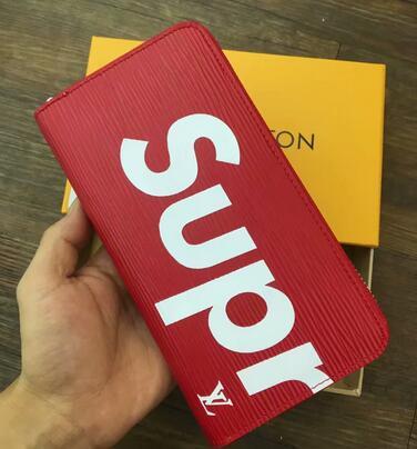 2019 woman ladies wallet high quality famous brand long single zipper Genuine Leather wallet double zipper purse without box Luxurious