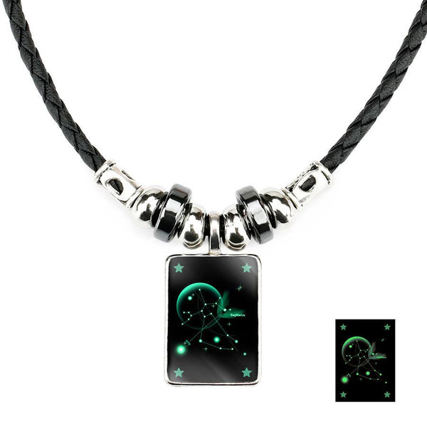 The 12 constellation necklace sparkles under the dreamy signboard necklace hematite necklace fashion jewelry will fall with sandy boat
