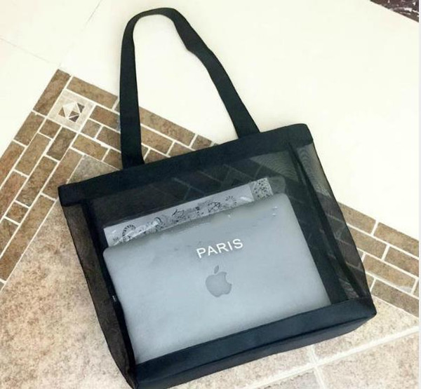 2019 classic shopping net bag white logo luxury pattern travel bag female wash bag cosmetic storage storage net cover