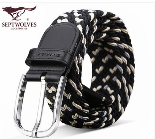 Men's belt fashion versatile knitting elastic canvas needle buckle elastic Korean version of student belt genuine