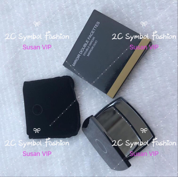 Fashion brand acrylic cosmetic double size folding mirror beauty makeup tool toiletry portable mirror boutique VIP Xmas gift