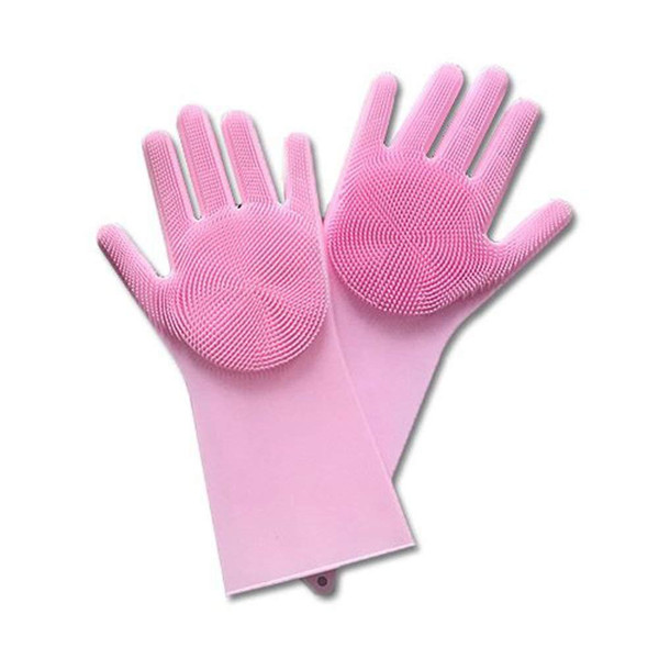 New silicone dishwashing gloves dishwashing brush kitchen cleaning gloves Amazon hot sale