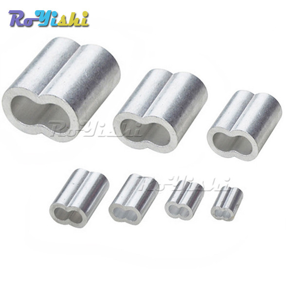 100pcs/lot 1.2~8.0mm Aluminum Cable Double Ferrule Wire Rope SNARE WIRE Swage Trap Barrel