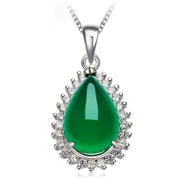 925 sterling silver jewelry gemstone natural ice seed green pulp bag Pendant