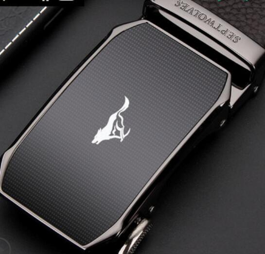 Belt men leather belt automatic buckle middle-aged business head layer leather genuine simple youth leisure fashion belt men