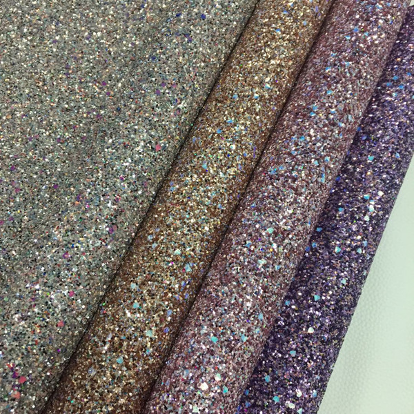 Glitter PU leather with triangle shinning piece for handbags shoes hats and hairhow fabric handmade popular handicraft