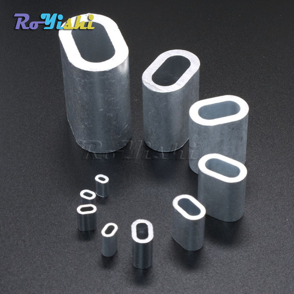 100pcs/lot Aluminum Cable Crimp Sleeve Cable Ferrule Stop for Snare Wire Rope Clip Swage Trap Barrel Fitting