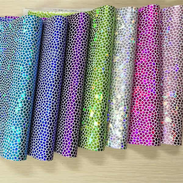 7.6*12inch 10pcs/set shiny hologram stone vinyl fabric blue
