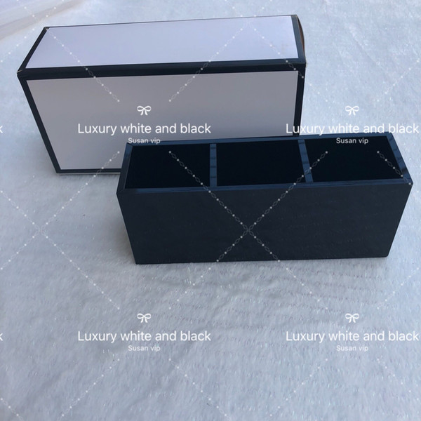 Fashion brush container 3 grid fashion brand cosmetic case tool luxury makeup organizer bag toiletry acrylic box eyebrow holder