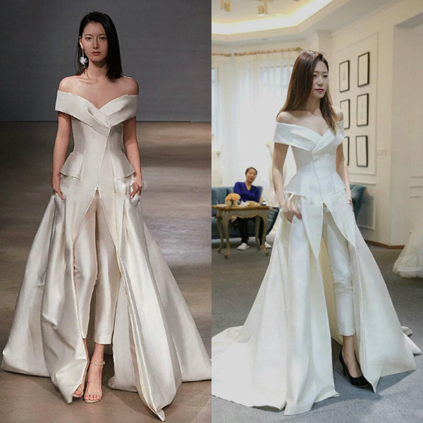 2019 Europe and the United States new wedding dress wedding bridal pants long banquet evening dress