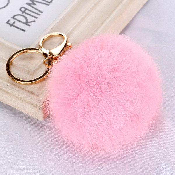 Fur cute blast gold metal buckle 8cm rabbit hair ball pendant fashion bag pendant