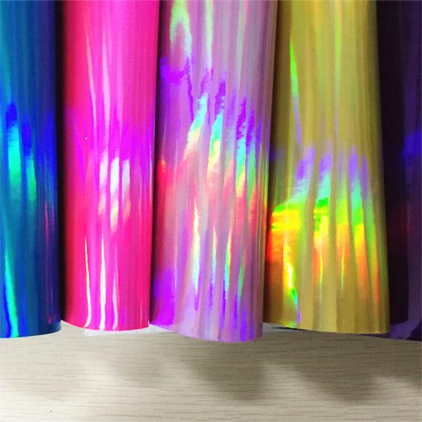 7.6*12inch 10pcs/set hologram rose gold synthetic leather fabric for DIY accessories