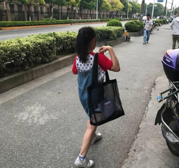 VIP gift Custom Fashion Storage Shoulder Bag Black Gauze Shopping Bag Eco-Friendly Large Beach Bag Woman Casual Handbag Simple Schoolbag