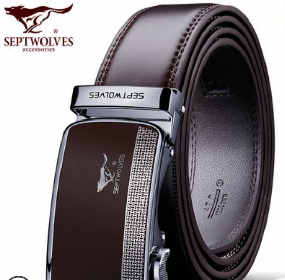 Belt male tide leather automatic buckle cowhide belt middle-aged men leisure business Korean version belt young men