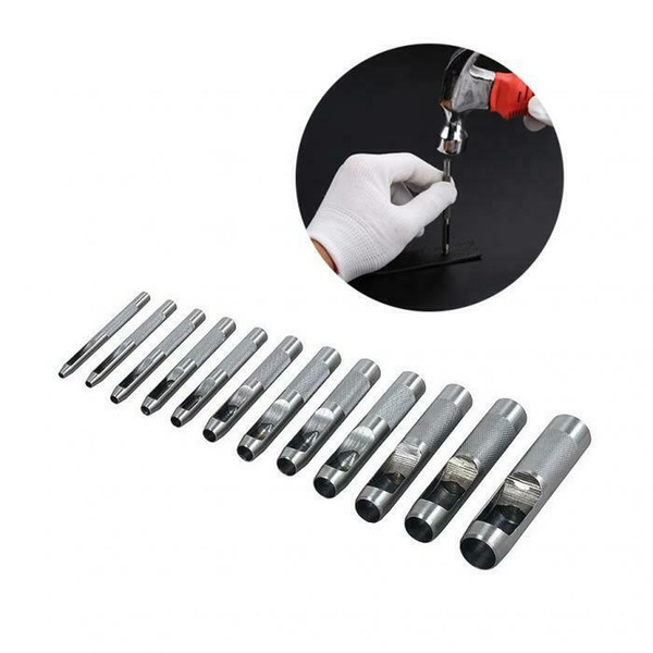12Pcs/Set Hollow Punch Hole 3-16mm Leather Tools Craft Plastic Cutter Washer DIY For Making Bags