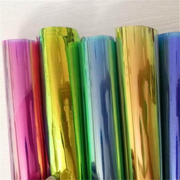 7.6*12inch 10pcs/set transparent PVC Iridescent magic mirror vinyl fabric