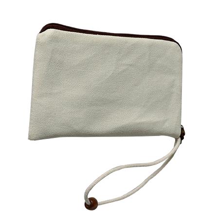 white pure canvas phone Bags DIY blank plain zipper makeup bag clutch organizer bags Gift travel cases pencil pouches with wrist band