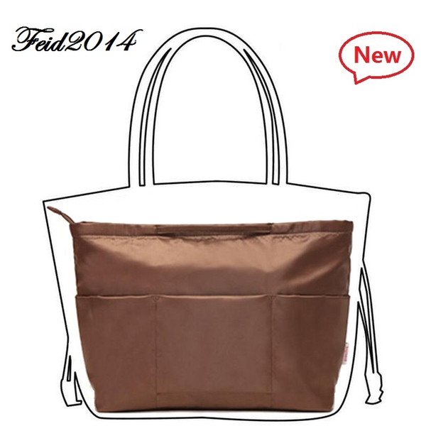 High Quality Nylon Handbag Organiser for Most Brand Handbag Purse Organizer Insert Bag Coffee New 2018