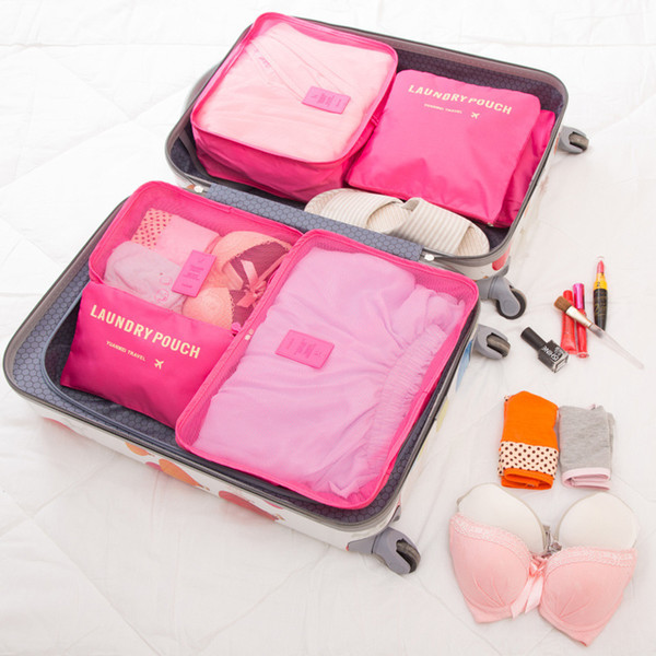 [six sets]Korean version of travel bags,bags,clothes,sorting bags,travel packages,sin pieces of luggage