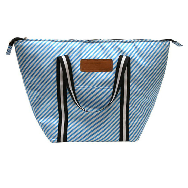 Fashion Vogue stripes multi-functional lunch box heat preservation package lunch bag 50*33cm