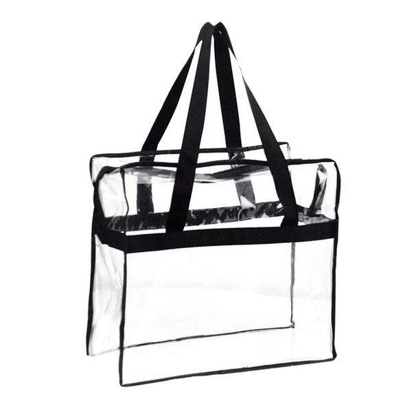 Tote Bag, Sturdy PVC Construction Zippered Top,Stadium Security Travel & Gym Clear Bag, Perfect for Work, School, Sports Games