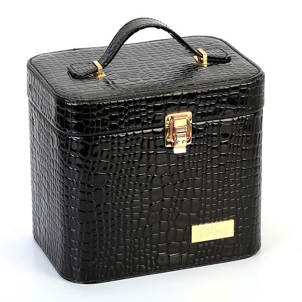 Women Alligator Cosmetic For Cosmetics Makeup Bag Box Designer High Quality Portable Make Up Bags Beautician Black Necessair J190612