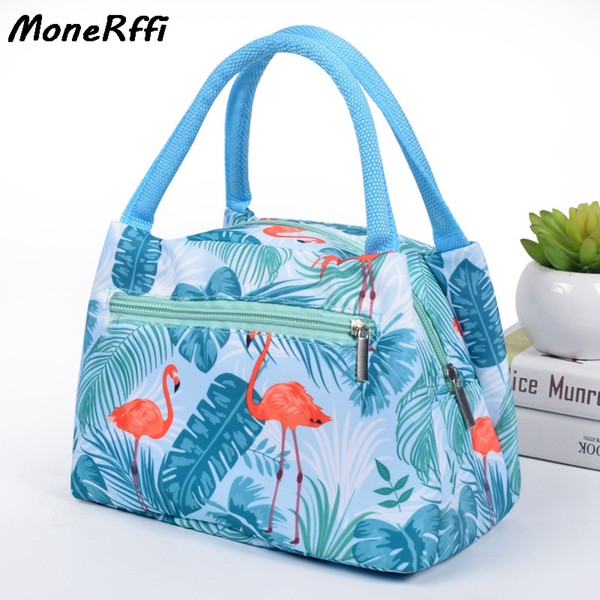 MoneRffi Adults Women Girls Portable Insulated Lunch Bag Box Picnic Waterproof Tote wholesale flamingo cactus